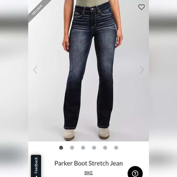 BKE Buckle Parker Boot Stretch Jeans Teeter High Rise Teeter Dark Sz 24 - Picture 2 of 16